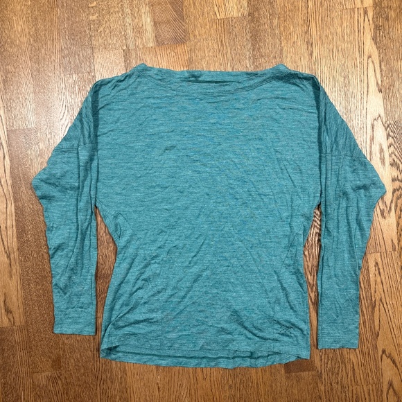 Arc'teryx Satoro Wool Blend Relaxed Fit Base Layer L/S T Shirt Teal Womens M - Picture 1 of 10